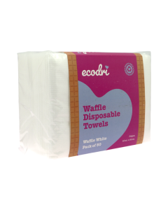 Ecodri Waffle Disposable Towels - White Pk of 50