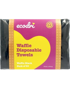 Ecodri Waffle Disposable Towels - Black Pk of 50