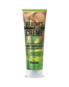 Pro Tan Beaches & Creme Fast Absorbing Ultra Rich Dark Tanning Gelee with Hemp Seed & Carrot Oil Tube 250ml (2023)