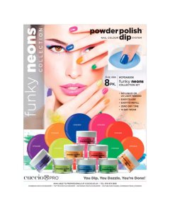 Cuccio Powder Polish 14g (0.5oz) Funky Neons Collection Pk8