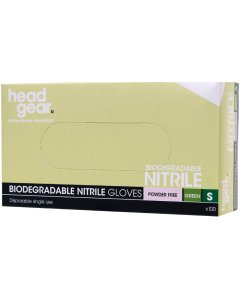 Head Gear Disposable Biodegradable Green Nitrile SMALL Gloves (Powder Free) 100