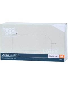 Head Gear Latex Gloves (Powder Free) Medium