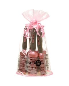 Head Jog Ionic Oval Bag Pink Brush Set