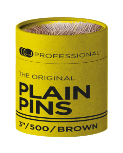 LJ Professional 3" Plain Pins x500 - Brown