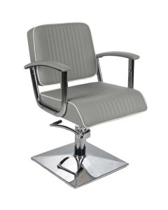 Madison Styling Chair Grey With White Piping