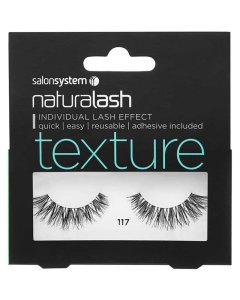 Salon System Naturalash Strip Lashes - 117 Black (TEXTURE) Wispy Effect