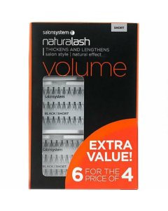 Salon System Naturalash Individual Lashes (Extra Value Pack 6 for 4) - Short (VOLUME)