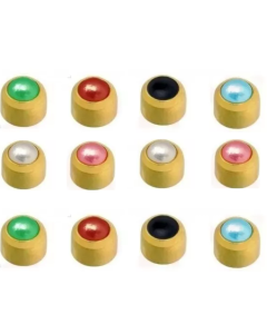 Caflon Gold Regular Assorted Pearl Cabachon Birth Stone Pk12