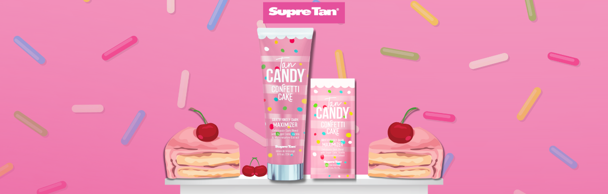 Supe tan confetti cake 