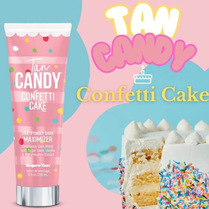 Supe tan confetti cake 